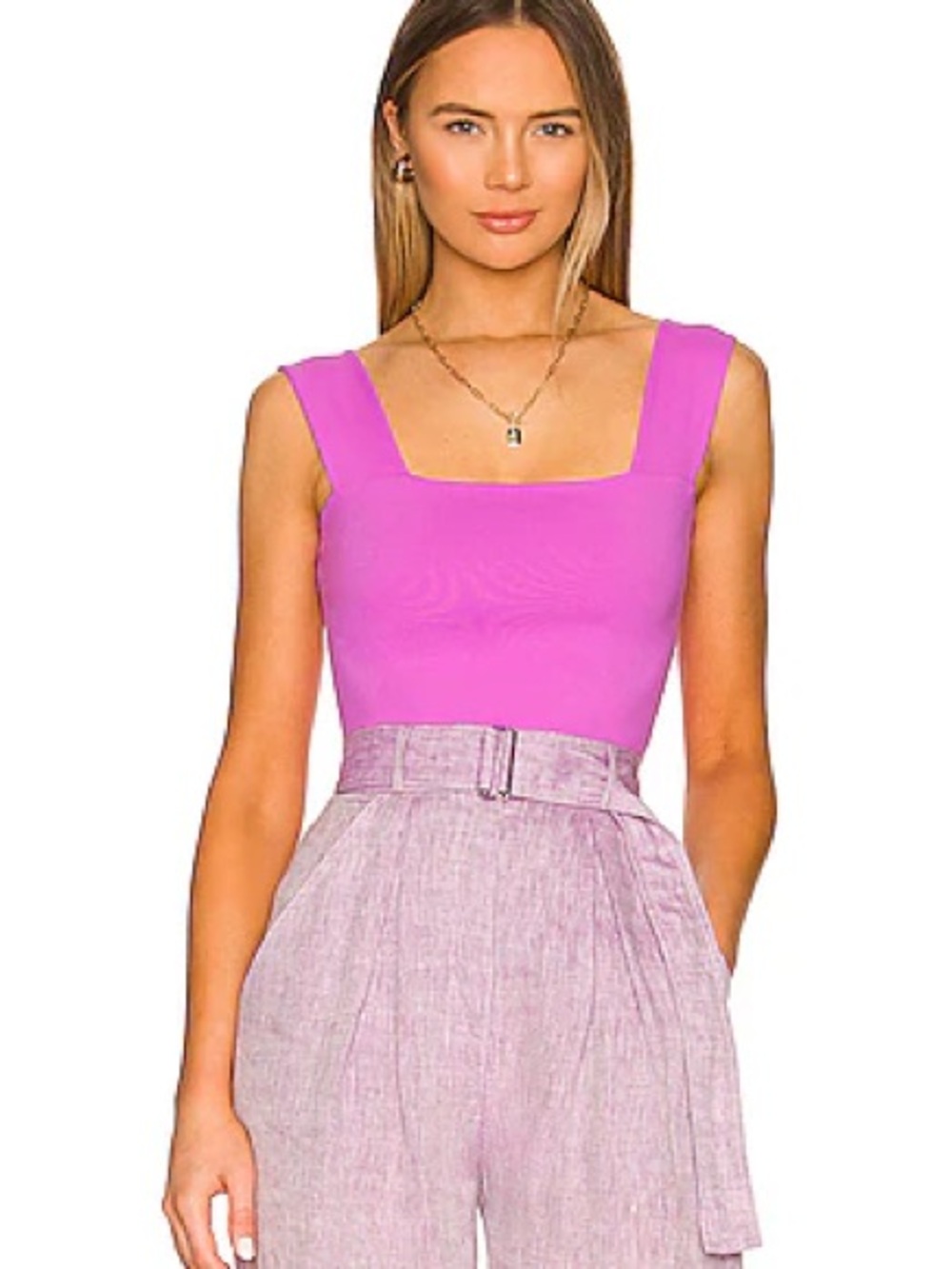 SUSANA MONACO Wide Strap Crop Top in Snapdragon Size Large